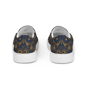 Glam Gold Pattern Canvas Shoes - Women’s Slip - Dipaliz - Sneakers