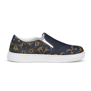 Glam Gold Pattern Canvas Shoes - Women’s Slip - Dipaliz - Sneakers