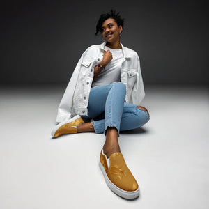 Golden Flowers Women’s Slip on Canvas Shoes - Dipaliz - Sneakers