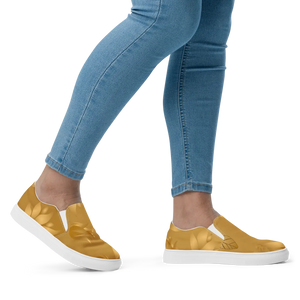 Golden Flowers Women’s Slip on Canvas Shoes - Dipaliz - Sneakers