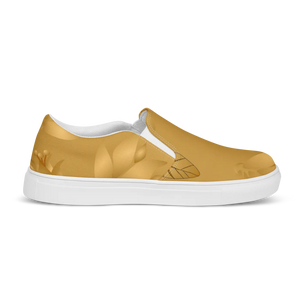 Golden Flowers Women’s Slip on Canvas Shoes - Dipaliz - Sneakers