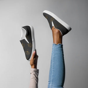 Bold Golden Leaves Canvas Shoes - Women’s Slip - Dipaliz - Sneakers