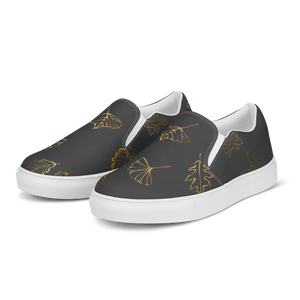 Bold Golden Leaves Canvas Shoes - Women’s Slip - Dipaliz - Sneakers