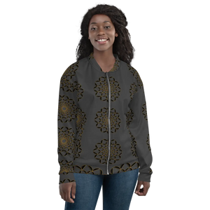 Golden Pattern Unisex Bomber Jacket Fleece Streetwear - Dipaliz - Jackets