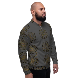 Golden Pattern Unisex Bomber Jacket Fleece Streetwear - Dipaliz - Jackets