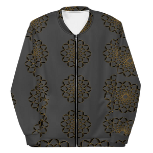 Golden Pattern Unisex Bomber Jacket Fleece Streetwear - Dipaliz - Jackets