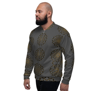 Golden Pattern Unisex Bomber Jacket Fleece Streetwear - Dipaliz - Jackets