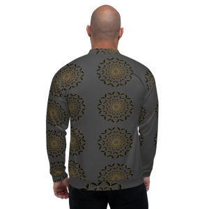 Golden Pattern Unisex Bomber Jacket Fleece Streetwear - Dipaliz - Jackets