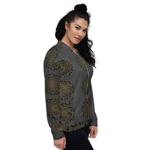 Golden Pattern Unisex Bomber Jacket Fleece Streetwear - Dipaliz - Jackets