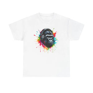 Gorilla Headphones Cotton Tee - Unisex Heavy - Dipaliz - T-shirts