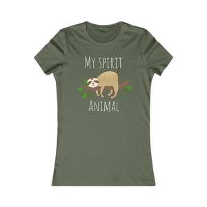 Women’s Favorite Tee - Ultra Soft Sloth Spirit Animal - Dipaliz - s / Military Green - T-shirts