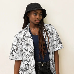 Eco Unisex Button Shirt - Graphic Flowers Summer - Dipaliz - Shirts