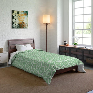 Green Abstract Pattern Comforter – Soft Polyester - Dipaliz - Quilts & Comforters