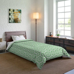 Green Abstract Pattern Comforter – Soft Polyester - Dipaliz - Quilts & Comforters