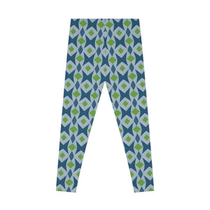 Blue Geometric Pattern Leggings - Yoga and Gym - Dipaliz