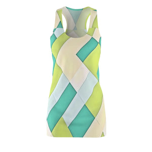 Blue Abstract Pattern Racerback Dress Polyester - Dipaliz - Dresses - Xs