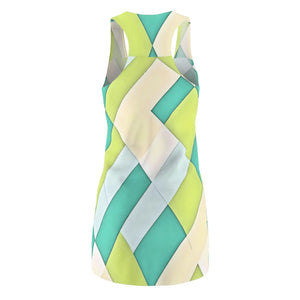 Blue Abstract Pattern Racerback Dress Polyester - Dipaliz - Dresses - Xs