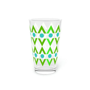 Cyan Geometrical Pint Glass - Bold 16oz Drinkware - Dipaliz - Tumblers