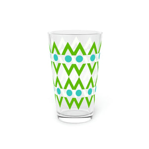 Cyan Geometrical Pint Glass - Bold 16oz Drinkware - Dipaliz - Tumblers