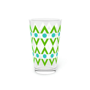 Cyan Geometrical Pint Glass - Bold 16oz Drinkware - Dipaliz - Tumblers