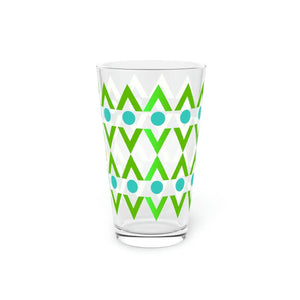 Cyan Geometrical Pint Glass - Bold 16oz Drinkware - Dipaliz - Tumblers