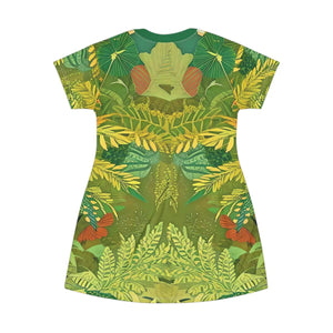 Green Foliage Shirt Dress – Casual Print t - Dipaliz - Dresses - Xs