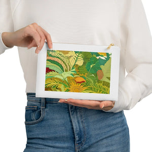 Green Foliage Cosmetic Bag - Gold Color Zipper - Dipaliz - & Toiletry Bags