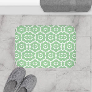 Green Geometric Bath Mat – Soft Microfiber - Dipaliz - Mats & Rugs