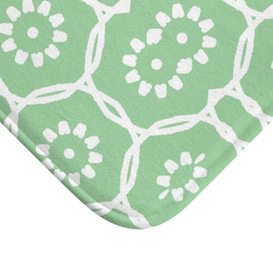 Green Geometric Bath Mat – Soft Microfiber - Dipaliz - Mats & Rugs
