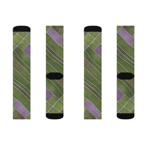 Vibrant Purple Abstract Pattern Socks - Comfy Polyester - Dipaliz