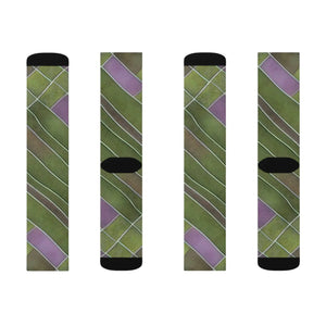 Vibrant Purple Abstract Pattern Socks - Comfy Polyester - Dipaliz