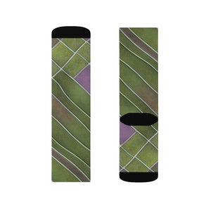 Vibrant Purple Abstract Pattern Socks - Comfy Polyester - Dipaliz