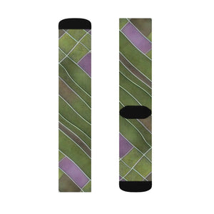 Vibrant Purple Abstract Pattern Socks - Comfy Polyester - Dipaliz