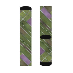 Vibrant Purple Abstract Pattern Socks - Comfy Polyester - Dipaliz