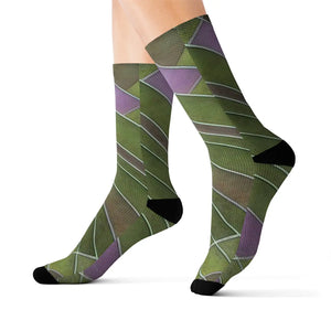Vibrant Purple Abstract Pattern Socks - Comfy Polyester - Dipaliz
