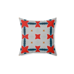 Cosmic Red and Grey Abstract Pattern Polyester Square Pillow - Dipaliz - Throw Pillows