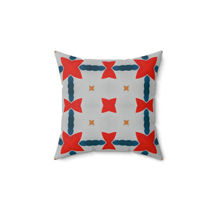 Cosmic Red and Grey Abstract Pattern Polyester Square Pillow - Dipaliz - Throw Pillows