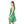 Green Wavy Pattern Skater Dress – Eco-friendly - Dipaliz - Dresses - Xs