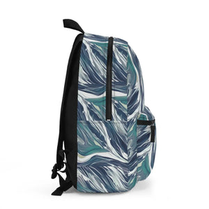 Spacious Marble Pattern Backpack - Durable Polyester - Dipaliz - Backpacks