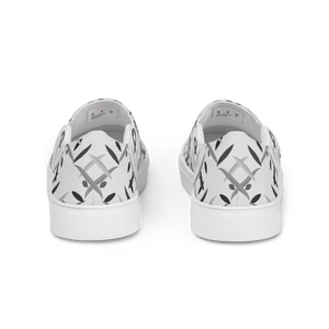 Grey Abstract Canvas Shoes - Men’s Slip Pattern - Dipaliz - Sneakers
