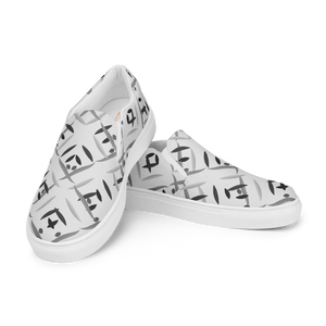 Grey Abstract Canvas Shoes - Men’s Slip Pattern - Dipaliz - Sneakers