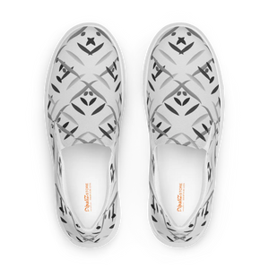 Grey Abstract Canvas Shoes - Men’s Slip Pattern - Dipaliz - Sneakers
