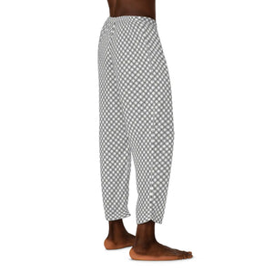 Grey Black and White Checkered Men’s Pajama Pants (aop) - Pajamas