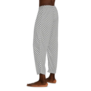 Grey Black and White Checkered Men’s Pajama Pants (aop) - Pajamas