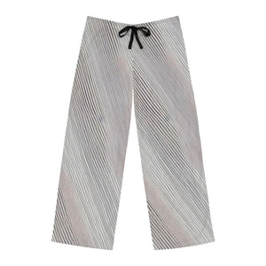Grey Black and White Oblique Stripes Men’s Pajama Pants (aop) - Pajamas