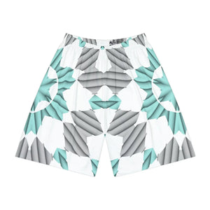 Cyan Blue Abstract Gym Shorts - Performance Polyester - Dipaliz