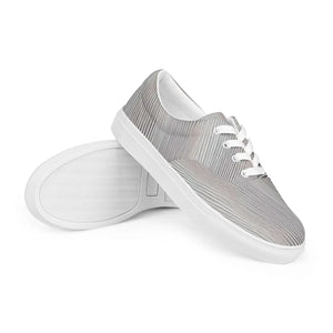 Grey Pattern Canvas Shoes - Men’s Lace Sneakers - Dipaliz
