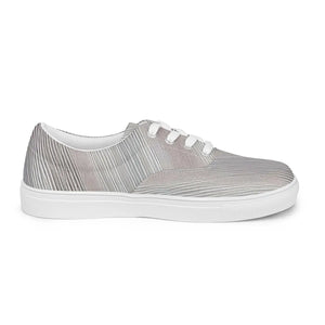 Grey Pattern Canvas Shoes - Men’s Lace Sneakers - Dipaliz