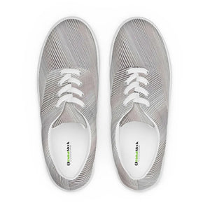 Grey Pattern Canvas Shoes - Men’s Lace Sneakers - Dipaliz