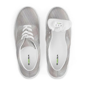 Grey Pattern Canvas Shoes - Men’s Lace Sneakers - Dipaliz